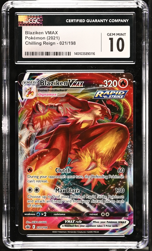 BLAZIKEN VMAX Chilling Reign Holo Rare #021 CGC 10 Gem Mint Pokemon