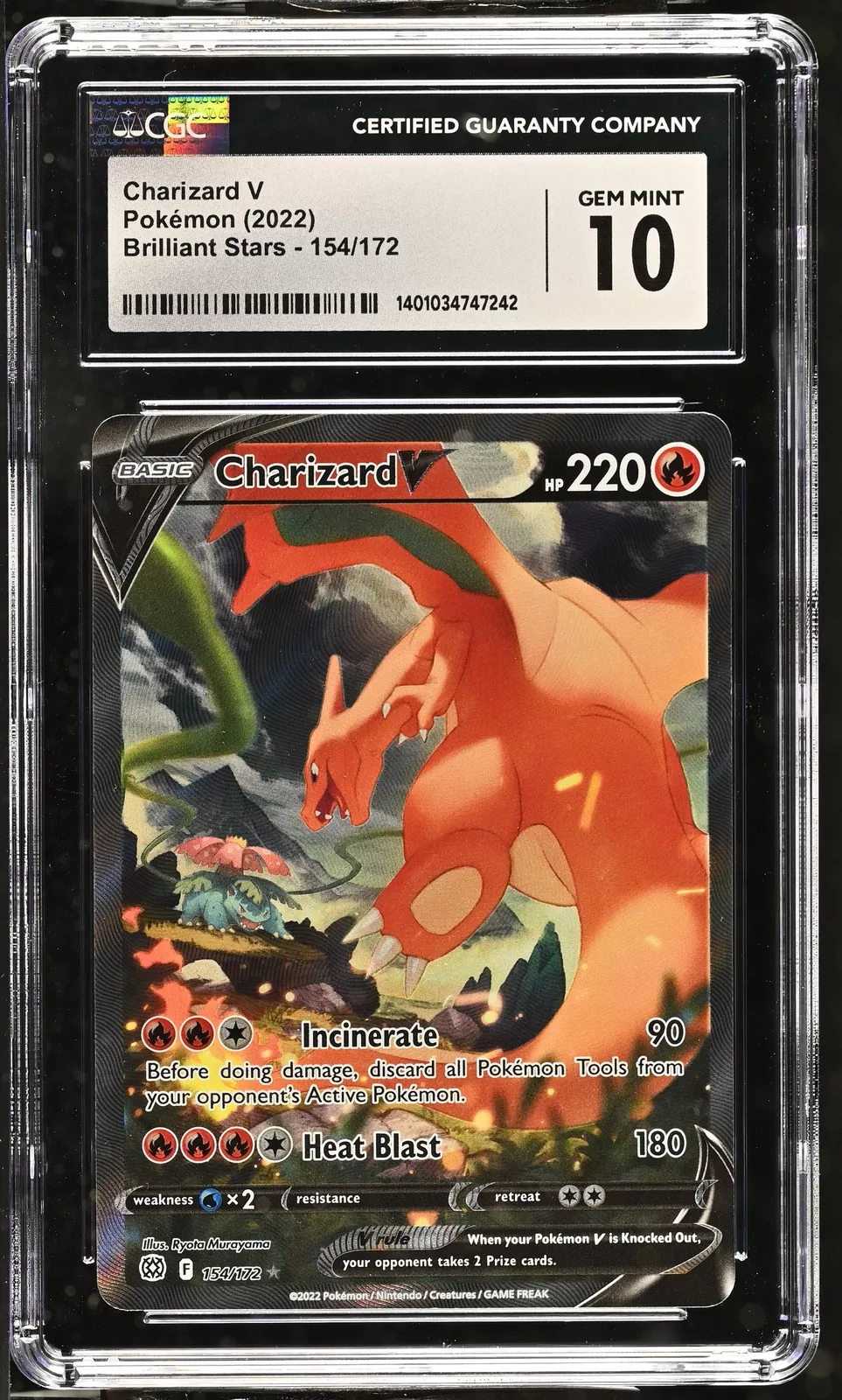 CHARIZARD V Brilliant Stars Alt Art Holo #154 CGC 10 Gem Mint [Nostalgium]